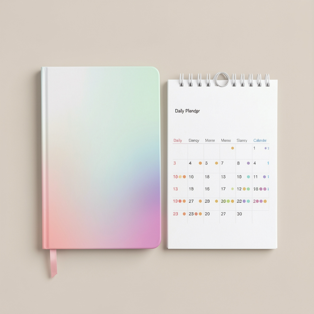 Calendar and journal showing daily energy tracking